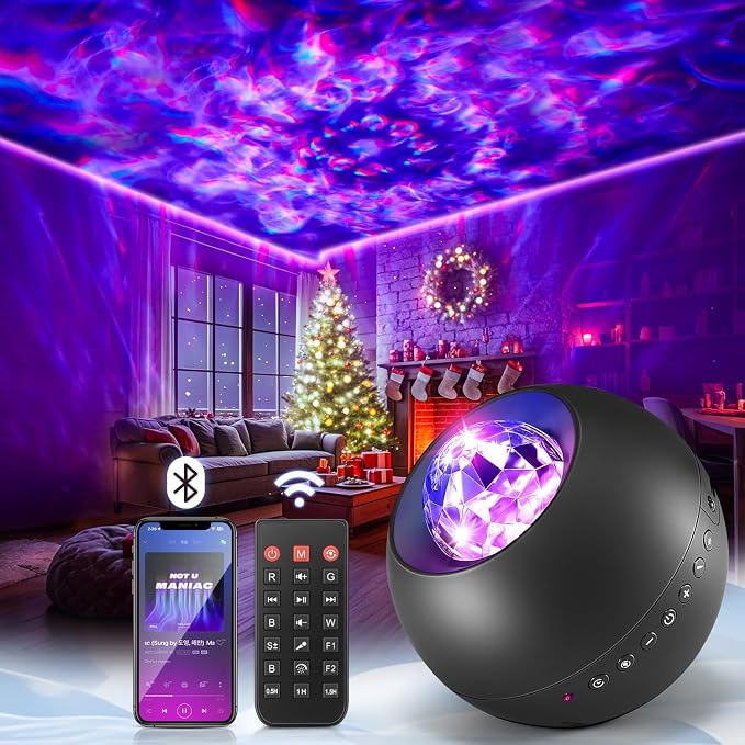 One Fire Galaxy Projector, Vibrant Galaxy Light | White Noise & Bluetooth, Remote Timer, Kids Night Light, Room Decor for Teen Girl