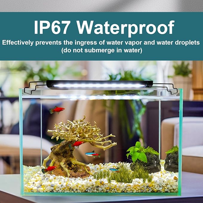 Uncle Yang LED Aquarium Light for 12 to 18 Inch Aquarium LED Light 6W | Auto On Off with Timer Adjustable Brightness Memory Function with Extendable Bracket for Planted Tank