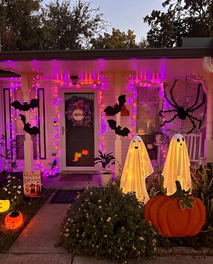 Halloween Lights 20FT 100 Count, Purple and Orange Outdoor String Lights | Incandescent Mini String Lights, Waterproof & Connectable for Halloween Decorations, for Patio Home Party Garden Yard Decor