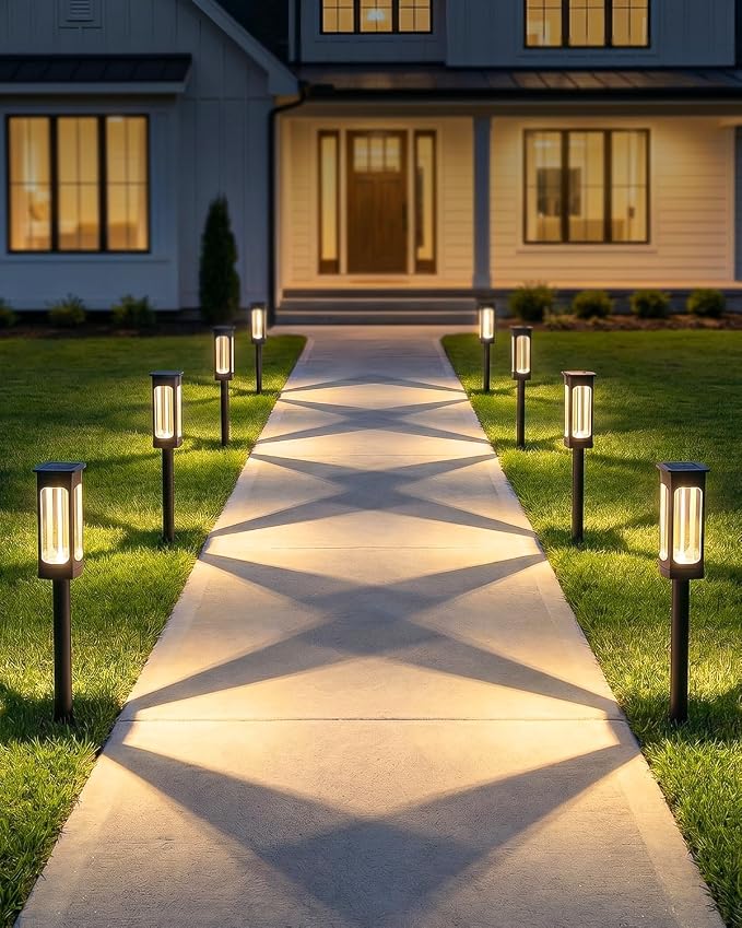 2026 Solar Lights Outdoor,6Pack Solar Pathway Lights Auto On/Off Waterproof Garden Landscape Lighting for Path, Yard, Walkway, Driveway Decor (Warm White)