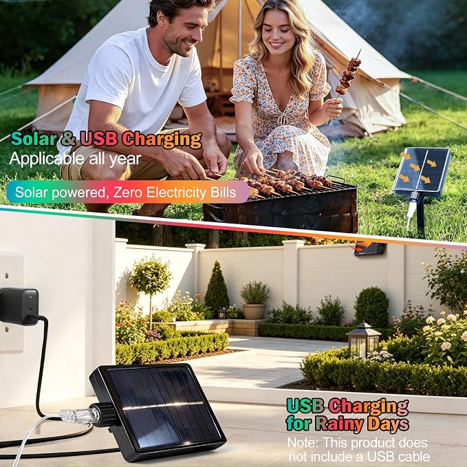 KNONEW Solar Rope Lights Outdoor 2 Packs Total 600LED 100FT Solar String Light Outside Waterproof with 8 Modes Clear Thin Tube for Pool Patio Garden Fence Camping Yard Deck Trampoline(Multicolor)
