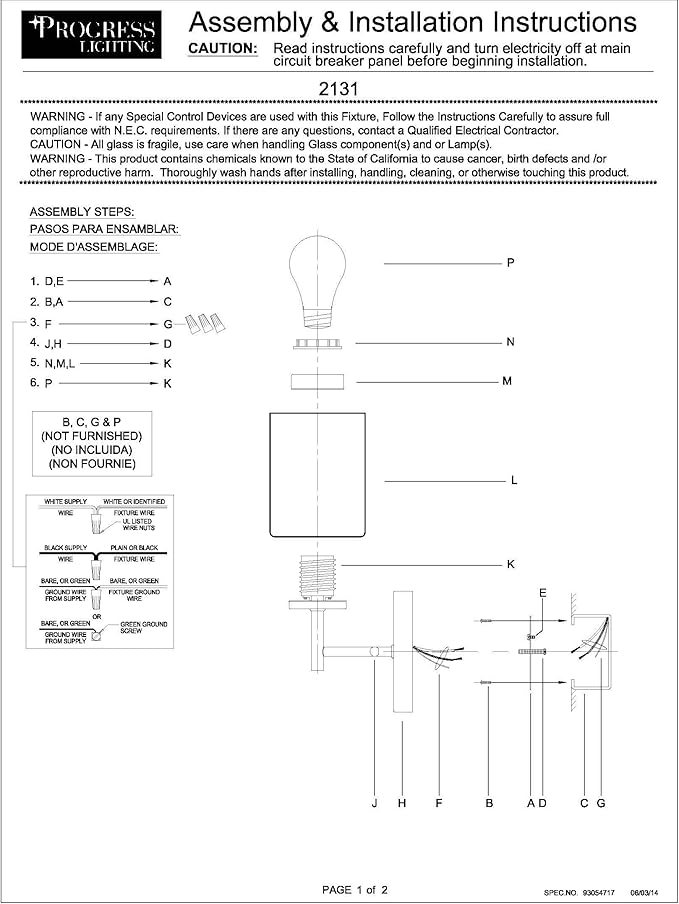 Progress Lighting P2131-104 Replay Bath & Vanity, 1-Light, Polished Nickel