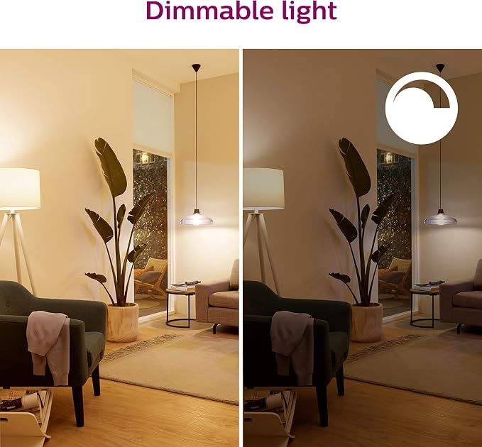 PHILIPS Smart 40W B12 Color LED Smart Candle-Shaped Bulb 4-Pack- E12- Indoor - Connects to Your Existing Wi-Fi - Control with Voice or App + Activate with Motion - Matter Compatible