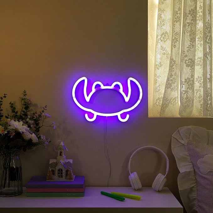 Disney Lilo and Stitch Angel Neon Lamp,LED Neon Light, Angel Outline Wall Décor, Soft Glow Decorative Lamp for Bedroom, Living Room, Desk or Gift