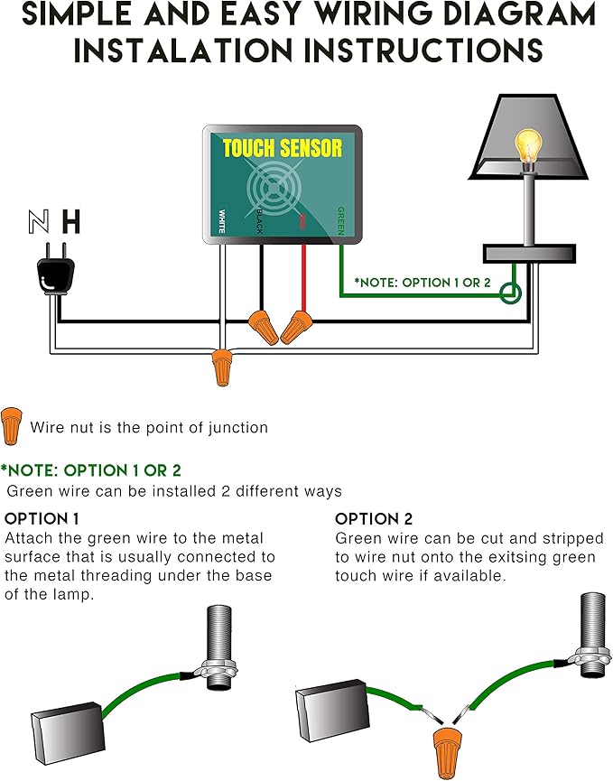 3 Way Touch Sensor dimmer, Touch lamp Repair kit Control Module, Replacement Sensor, Touch Switch, 150Watt.
