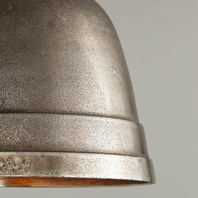 Capital Lighting 335312XN Sedona Handcrafted Sand-Cast Aluminum Industrial Metal Bell Pendant, 1-Light 100 Watt, 11" H x 10" W, Oxidized Nickel