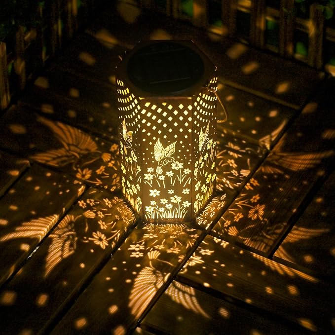Eandisom Birthday Gifts for Women Solar Lanterns Outdoor Waterproof | Hummingbird Hanging Solar Lights Outside for Yard, Patio, Garden Decor, Mothers Day Gifts for Mom Grandma