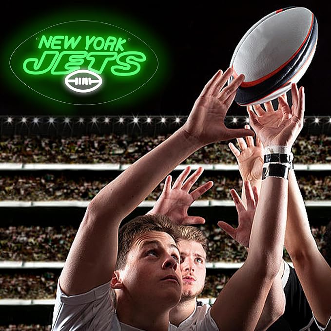Football Neon Sign for Wall Decor Football Team Led Neon Light for Man Cave | Dimmable Rugby Team Logo Sign for Bedroom Club Bar Game Room Party Garage Decor Birthday Gift for Rugby Fans Size15.7*8.9 In