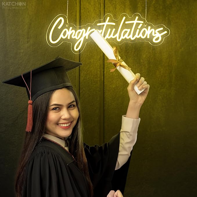 KatchOn, Congratulations Neon Light Sign | Congratulations Light Up Sign For 2026 Graduation Decorations | Graduation Decorative Lights | Backdrop for Grad Decorations Class of 2026