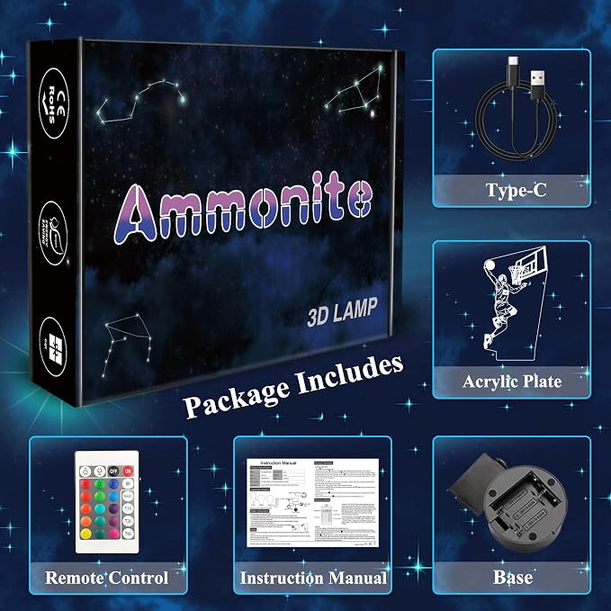 Ammonite Basketball Player 3D Night Light, LED Bedside Lamp for Kids, 16 Colors Changing with Remote Control and Timing Function Kids Bedroom Decor as Xmas Holiday Birthday Gifts for Boys Girls