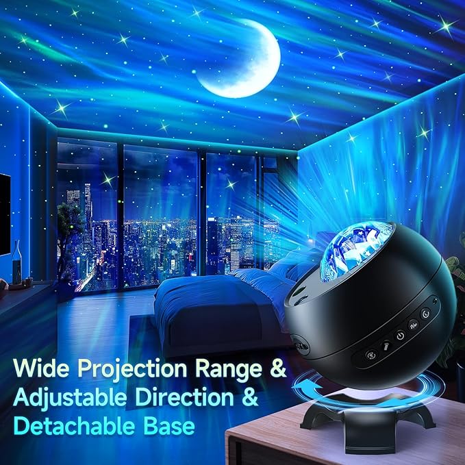 Northern Galaxy Light Projector, 300+Modes & 5 Films Star Projector, 15 White Noise & Bluetooth Moon Galaxy Projector, Teen Girl Gifts Trendy Stuff, Gifts Star Lights for Ceiling, Bedroom Decor