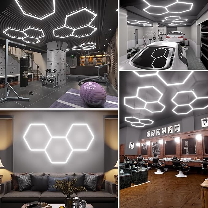 Hexagon Garage Lights, 3-HEX
