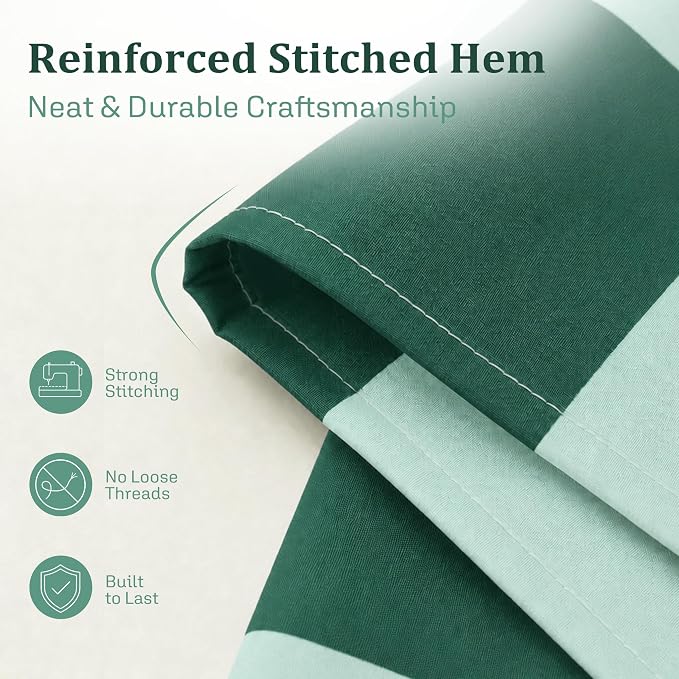 Ohocut Checkered Shower Curtain, Double Green Plaid Shower Curtains for Bathroom, Cute Retro Checkboard Shower Curtain Vintage Aesthetic, Washable Fabric Bath Curtain 72''x72''