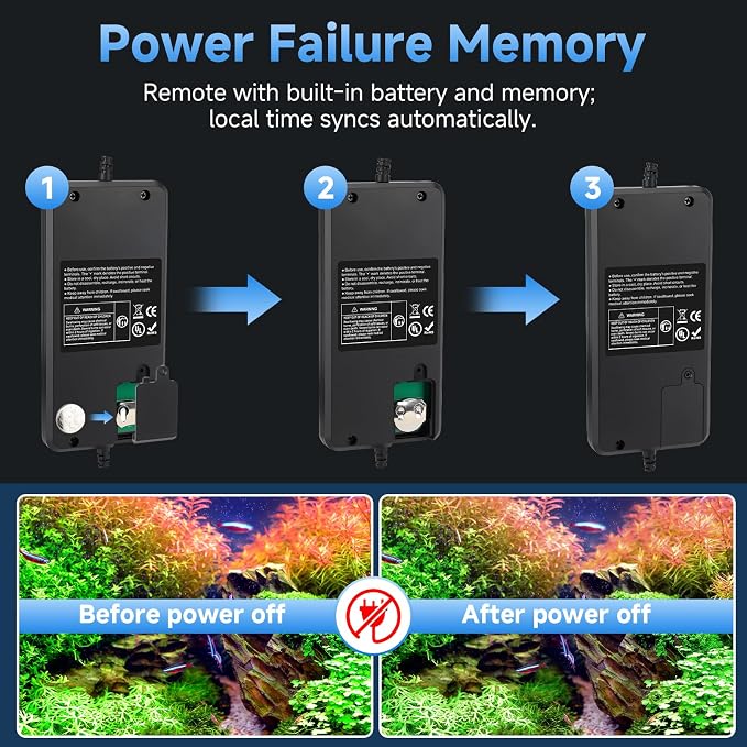 fishkeeper 24/7 Led Aquarium Light with Auto Time Sync, 48-55 Inch | Full Spectrum Aquarium Light with Auto On Off Timer, DIY 5 Weather Mode, 10 Colors, 10 Brightness for Plants, Memory Function