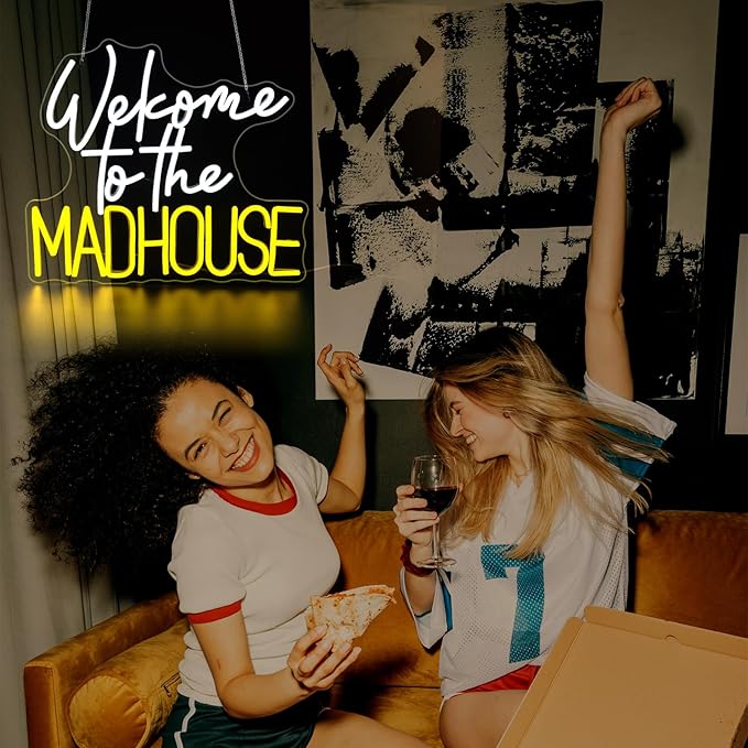 Welcome to the Madhouse Neon Sign for Wall Decor Led Neon Signs Light Up Sign Room Decor Neon Lights Sign USB Powered