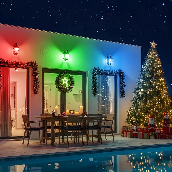 TJOY Red LED Light Bulb Outdoor Porch Halloween, A19 Colored 60 Watt Eq | Red Colored LED Lights, 5W E26 Base, Christmas Indoor Party Bedroom Decoration, Non-Dimmable, 4 Pack