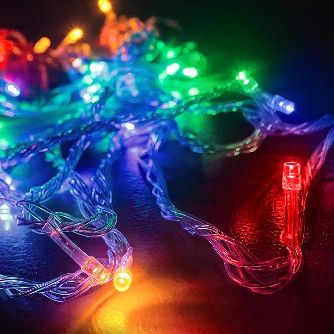 100FT Four Color Fairy Lights, Connectable Christmas String Lights | Waterproof 8 Lighting Modes Light with Timer for Tree, Bedroom, Patio, Wedding, Party, Indoor Outdoor Decor