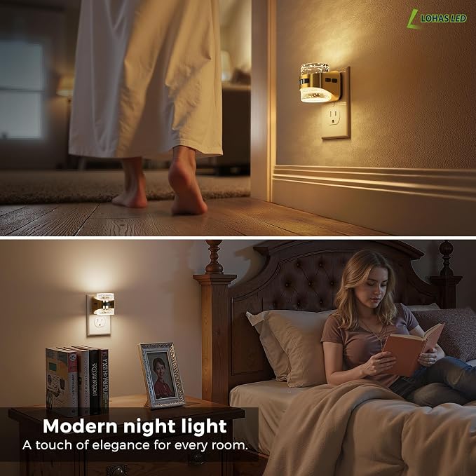 L LOHAS LED Motion Sensor Night Light,5CCT Night Lights Plug into Wall | Color Temperature Change Night-Light,Acrylic Bubble Dimmable Nightlight with Dusk to Dawn Sensor for Bathroom Hallway