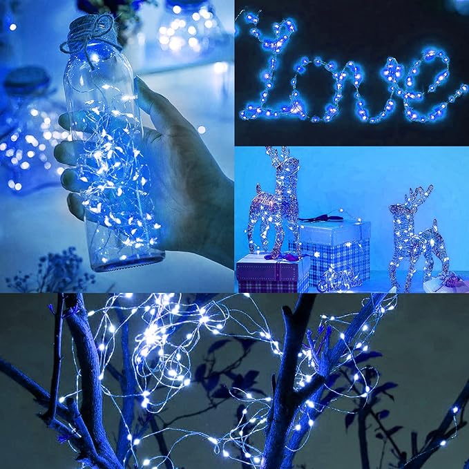 12 Pack Fairy Lights Battery Operated String Lights,7FT 20LED Waterproof Silver Wire Christmas Lights Outdoor,Firefly Mini Lights for Bedroom Party Birthday Wedding Indoor Decorations.