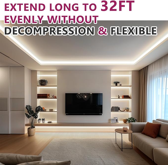 EMITEVER COB LED Strip Lights 4000K 24V, 16.4ft/5m, 2560LEDs, UL Listed | Neutral White Tape Light Premium High Density,for Bedroom,Kitchen,Cabinet,360+Lumens/ft,Ra 90+ (Power Supply Sold Separately)