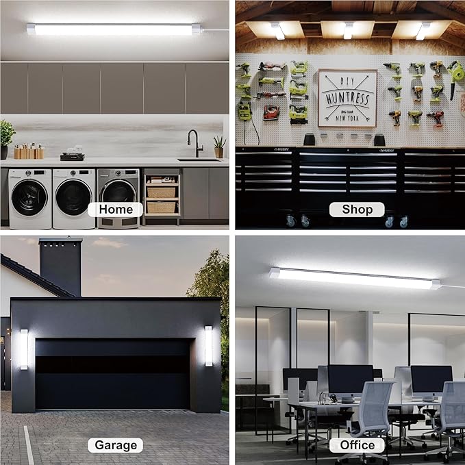 ONIDEK Under Cabinet Lights with Plug. 3000K-6500K Dimming and Color. with Wireless Control Panel and Remote Control.18W 1800LM for Garage, Kitchen, Bathroom, Closet, Office (24 inch-2pcs)