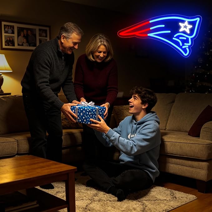 Football Neon Sign for Wall Decor Football Neon Light for Man Cave | Dimmable Rugby Team Logo Led Sign for Bedroom Party Club Bar Dorm Garage Decor Birthday Gifts for Men Size 16.1*8.0 In
