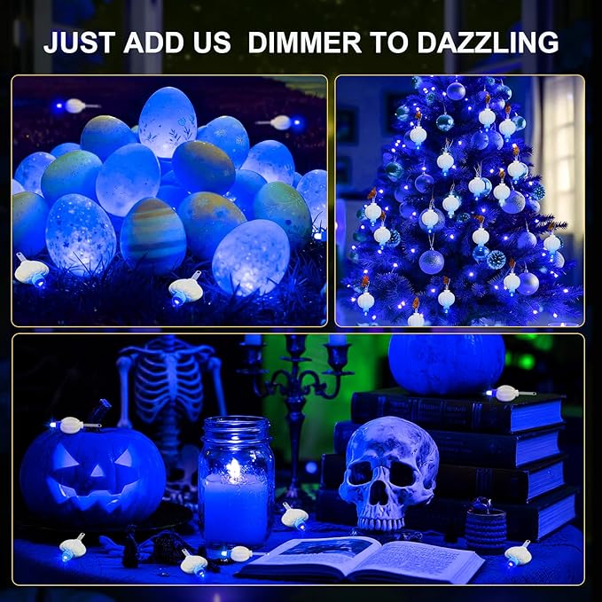 Aogist 24 Pack Small LED Lights Battery Powered Waterproof Hanging Light Last 48 Hours for Paper Lanterns,Balloons,Floral,Weddings & Festival Christmas Decorations,Blue