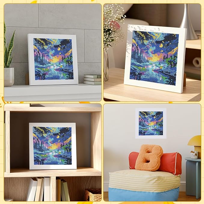 Sitsink Northern Lights Diamond Painting Kit - Full Drill Forest Scenery Diamond Art Painting, 5D Gem Art Canvas Set Night Landscape Holiday Gifts for Women