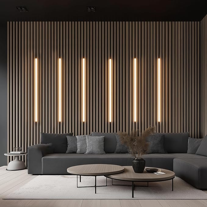 GZBtech Flexible LED Recessed Strip Light for Wood Slat Wall Panels 16.4FT, 3000K Warm White Cuttable Neon Rope Lighting with Remote Control, Dimmable IP67 Waterproof Black Strip Lights, UL Listed