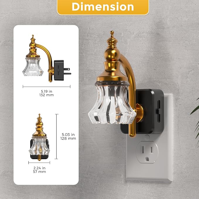 L LOHAS LED Night Lights Plug into Wall, 3000K Soft White | Floral Night Lights with Dusk to Dawn Sensor, 0-100lm Adjustable Brightness, for Hallway Bedroom Stairway