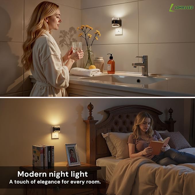 L LOHAS LED Motion Sensor Night Light,5CCT Night Lights Plug into Wall | 2 Pack Color Temperature Change Night-Light,Acrylic Bubble Dimmable Nightlight with Dusk to Dawn Sensor for Bathroom Hallway