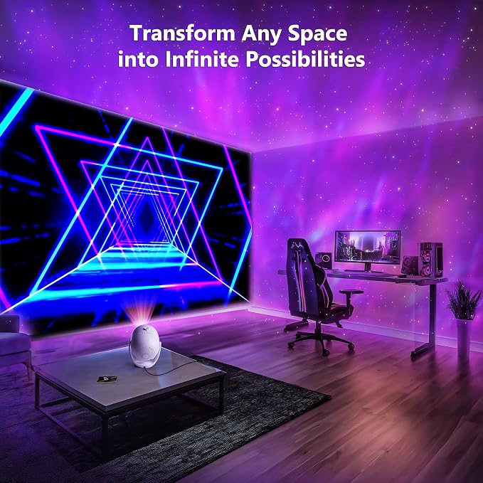 Brizled Projector Galaxy Light Pro, 4K Glasses-Free 3D LED Night Lamp Ocean | Holographic Planetarium Bedroom Star Light with 90+ Dynamic Themes; Stereo Bluetooth Speaker; Remote Nebula Light for Ceiling