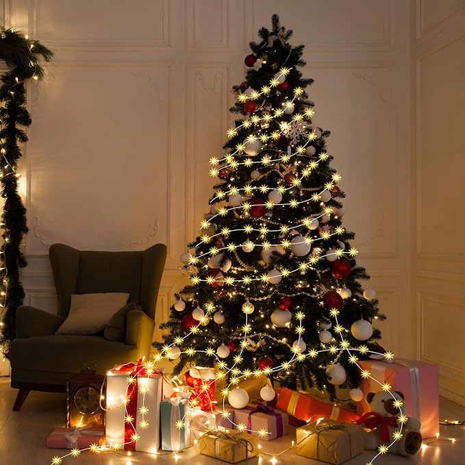 Macarrie 12 Pcs Warm White Fairy Lights USB Powered 16 ft 50 LED String Lights Plug in for Indoor Outdoor Bedroom DIY Party Wedding Home Festival Tree Garden Xmas Decoration