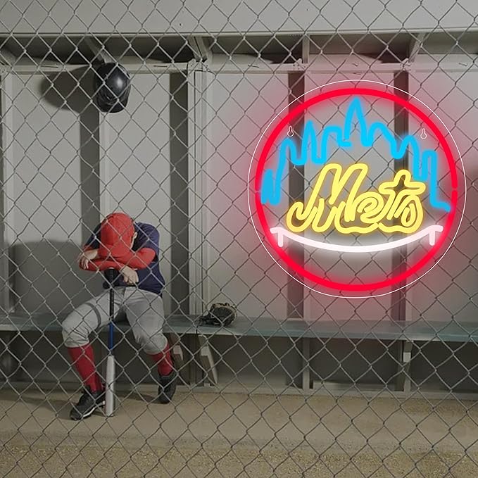 Baseball Neon Sign for Wall Decor Baseball LED Light Up Sign Baseball Wall Decor Sports Neon Lights for Club Bedroom Man Cave Bar Sports Gifts for Men Teen Boys Fans,Size 13.4 * 13.4 inch(FMXD151)