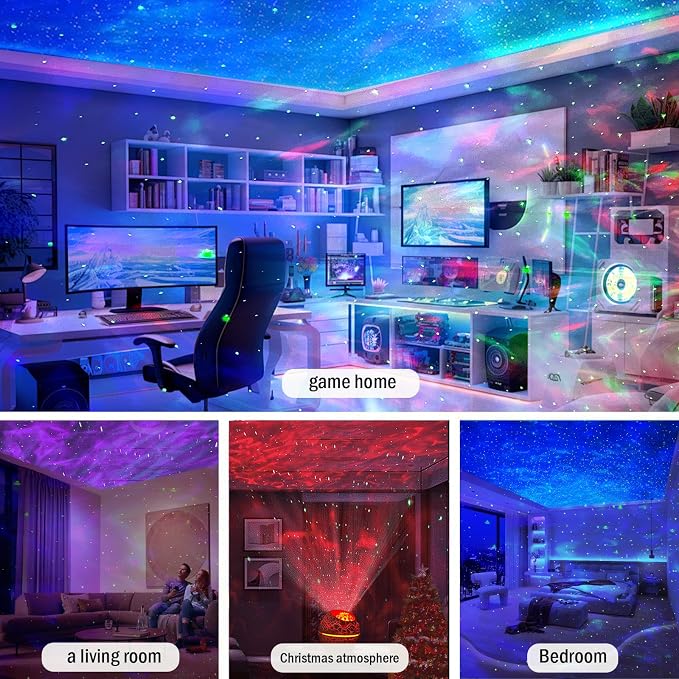 XQBX Dinosaur Egg Galaxy Projector an Aurora Projector with Bluetooth Speaker & White Noise - Valentine's Gift for Her/Him, Room Decor, Soothing Sleep Aid Gifts for Teen Girls/Boys