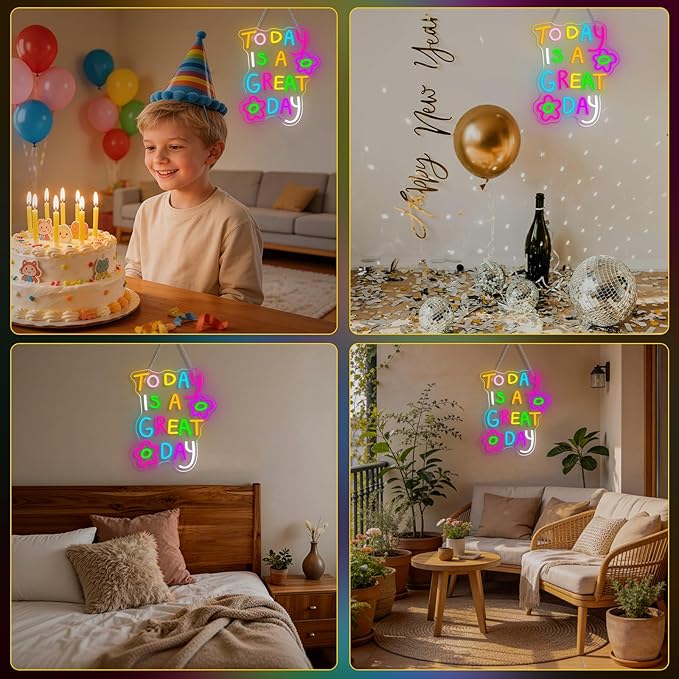 Classroom Neon Lights Today is a Great Day Neon Sign for Wall Decor in Coffee Bar Bedroom Reading Lights Up Sign for Classroom Library LED Books Decor Gifts to Teens Teachers