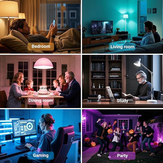 TJOY 10 Pack Smart Alexa Light Bulbs, RGB LED Bulbs Compatible with Alexa &Google Assistant