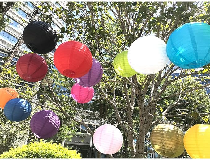 BEISHIDA 6-Inch Red Round Paper Lanterns Decorative Hanging Asia Chinese Japanese Paper Lanterns Lamp for Birthday Wedding Valentine's Day Anniversary Baby Shower Christmas Party Decoration(6 Packs)