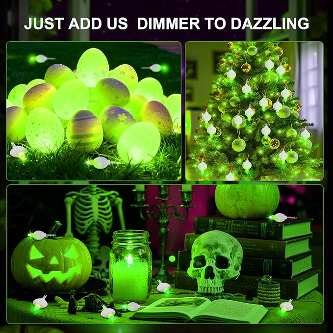 Aogist 48 Pack Small LED Lights Battery Powered Waterproof Hanging Light Last 48 Hours for Paper Lanterns,Balloons,Floral,Weddings & Festival Christmas Decorations,Green
