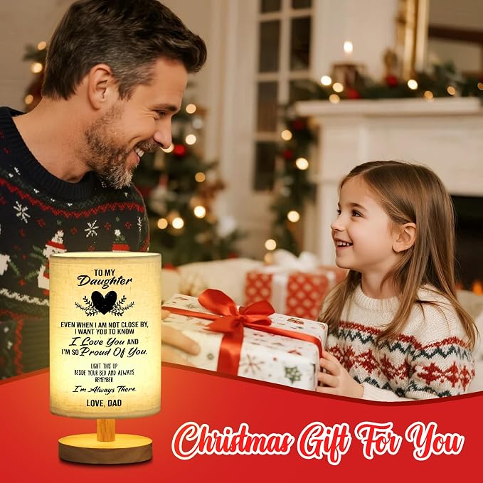 WSYEAR Birthday Gifts for Daughter from Dad,to My Daughter Gifts from Dad- Table Lamp Best Father Daughter Valentines Day Mothers Day Graduation Gifts for Grown Daughter