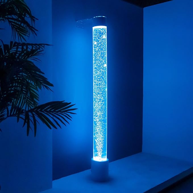 6FT Super Large Sensory Fish Bubble Light Tube, Wall Mountable Aquarium Column with Remote & 8 Color Changing Lights – Calming Sensory Night Light for Kids, Adults, and Special Needs
