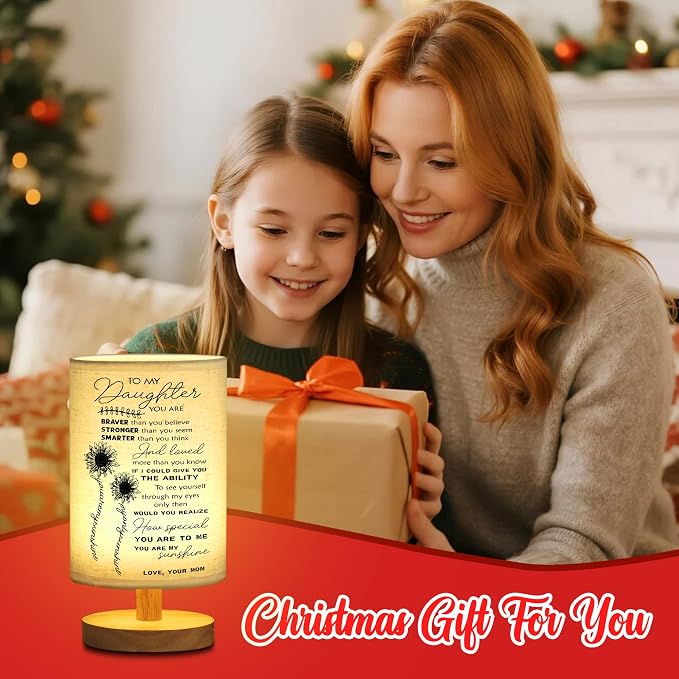 WSYEAR Daughter Gifts from Mom - Table Lamp Birthday Gifts for Daughter from Mom Girl Present Night Light for Bedroom Living Room Graduation Gifts