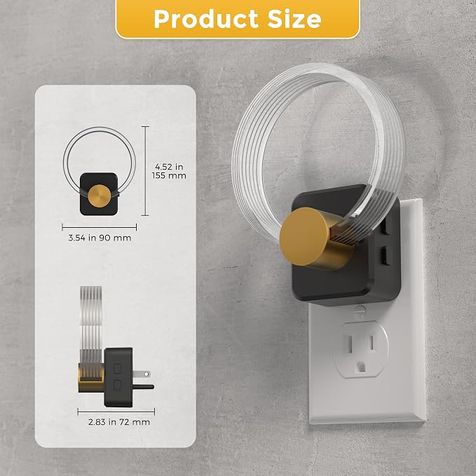 L LOHAS LED Night Lights Plug into Wall, Changing RGB Night Light | Dusk to Dawn Sensor, 180° Rotatable Acrylic Nightlight Plug in Wall for Halloween, Christmas, Holiday, Hallway