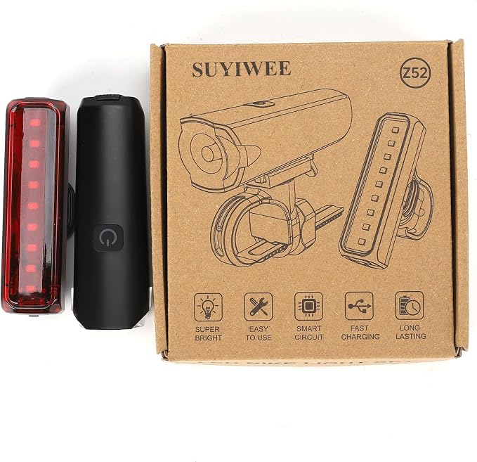 2026 New 1200LM Wide Angle Bike Lights for Night Riding, 3+5 Modes & IP65 Waterproof Bicycle Lights Front and Rear, Long-Lasting USB Rechargeable Sports Scooter Accessories for Men Women