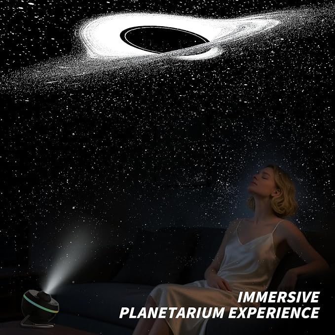 Galaxy Projector, Star Projector Planetarium with 13 Disc for Bedroom Deko | 5K HD Projection • Dynamic Meteor • RGB Ambient Light Strip • Auto Timer • Expandable Slide Set • Gift for Kids & Adults