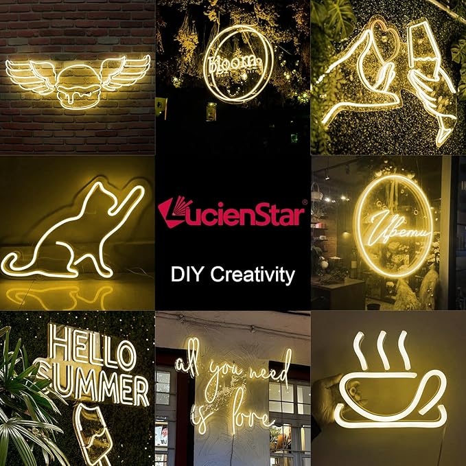 Neon Rope Light Mounting Brackets, 50PCS Neon Lights Install Fixing Clips Accessories for 6x12mm Silicone LED Neon Flex Strip Lighting, Neon Signs DIY(50 Screws, 50 Clips)