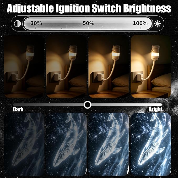 2-in-1 Galaxy Projector Night Light with 13 Sliding Projection Films | Nightlight Ocean Ambient Lighting for Bedroom Living Room Home Decor Gift for Birthday Teens Girl
