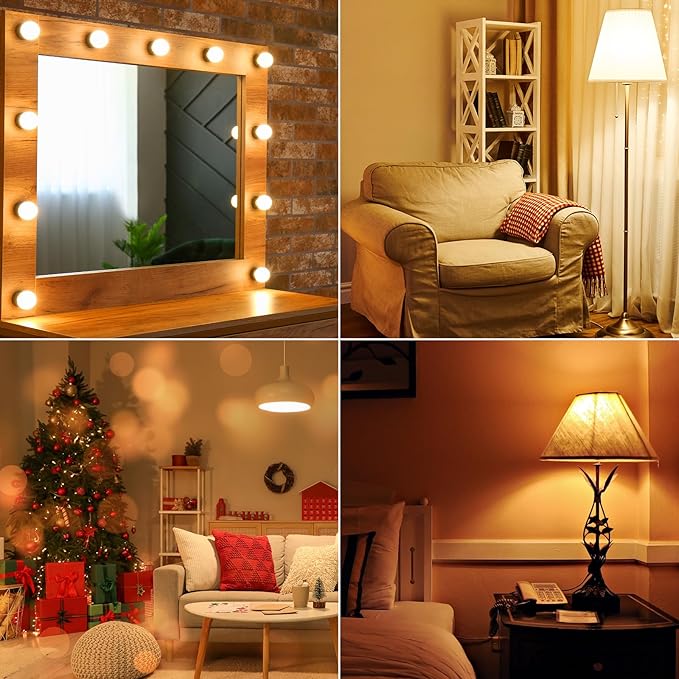LED Vanity Light Bulbs, 60W Equivalent, Bathroom Light Bulbs 2700K Soft White, 800 Lumens, G25 Globe Bulb for Makeup Mirror, Round Shape, 7W, 120V, Non-Dimmable, 6 Pack