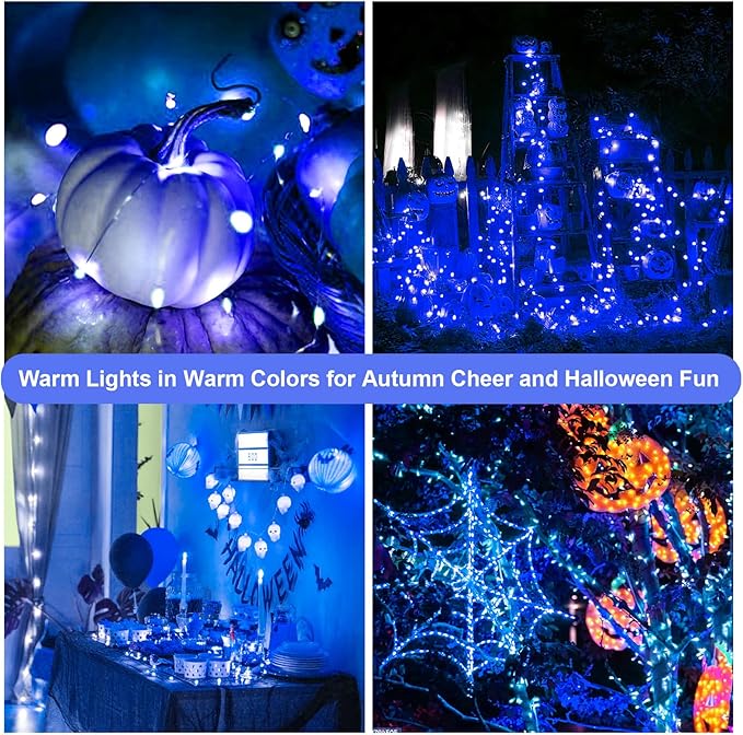 ZGWJ Fairy Lights Battery Operated, 50 Pack Twinkle String Lights 20 LED 7FT 3 Lighting Modes for Bedroom Decor, Easter, Halloween, Christmas, Party Indoor and Outdoor Decoration (Blue, 50PCS)