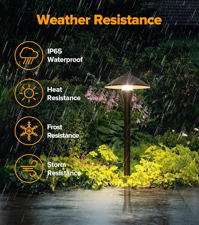 LUTEC 12V Low Voltage Pathway Lights, Die-cast Aluminum Pathway Lights with Connectors,IP65 Waterproof Outdoor Landscape Lighting, 3W 240LM Warm White 3000K for Path, Yard, Garden, 2 Pack